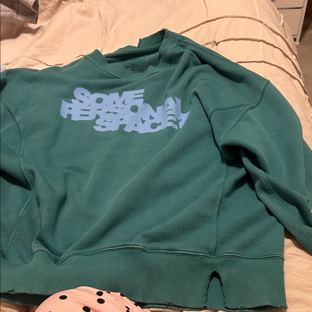 American Eagle Outfitters Teal Crew Neck Sweater